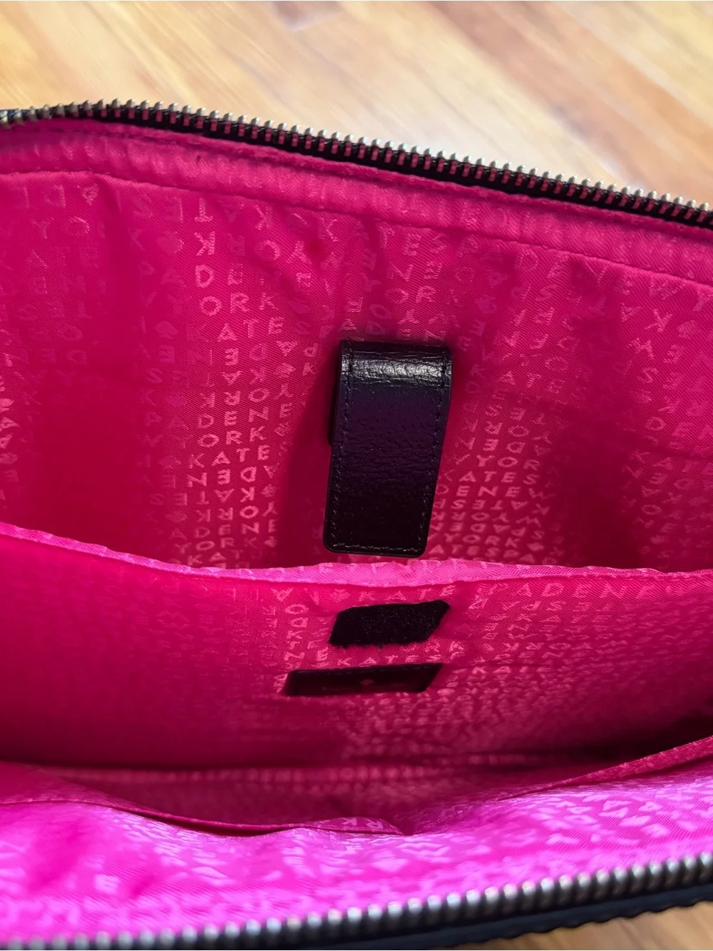 kate spade Black Pebbled Leather Laptop Briefcase with Shoulder Strap